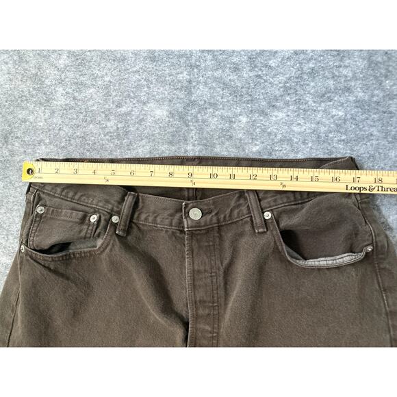 Levi 501 Jeans Brown Mens 36x30 Button Fly Wide Leg Boot Cut Denim Western - Picture 7 of 9